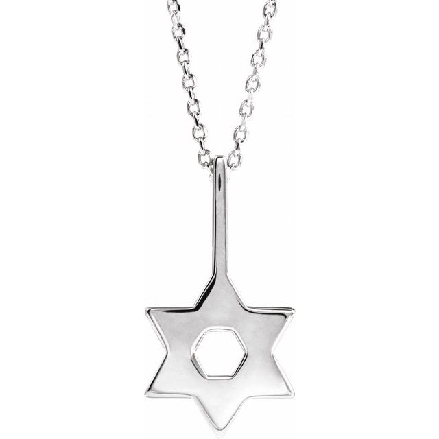 Sterling Silver Star of David 16-18" Necklace