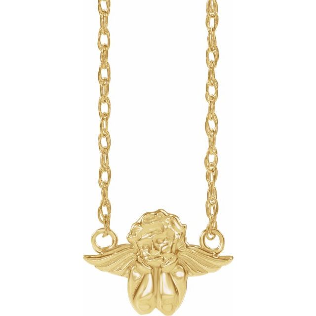 14K Yellow Cherub 16" Necklace