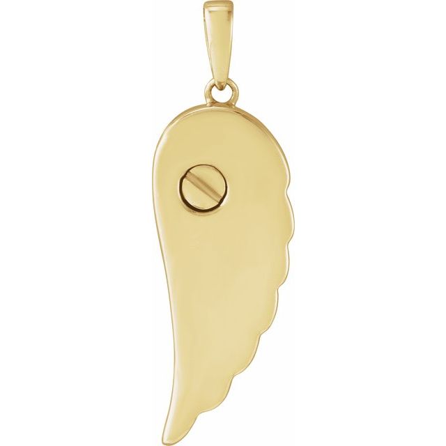 14K Yellow Angel Wing Ash Holder Pendant