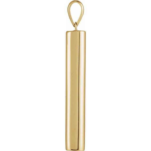 14K Yellow Gold-Plated Sterling Silver Ash Holder Cylinder Bar Pendant