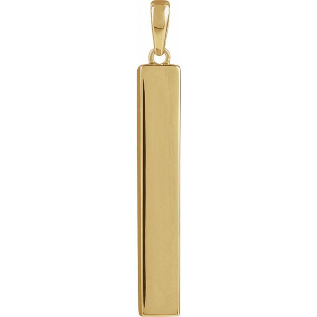 14K Yellow Gold-Plated Sterling Silver Ash Holder Bar Pendant
