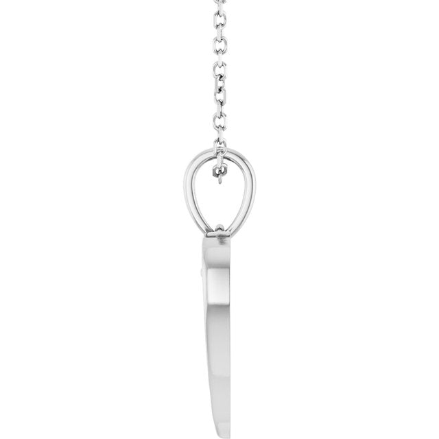 14K White Angel Wing Heart 16-18" Necklace