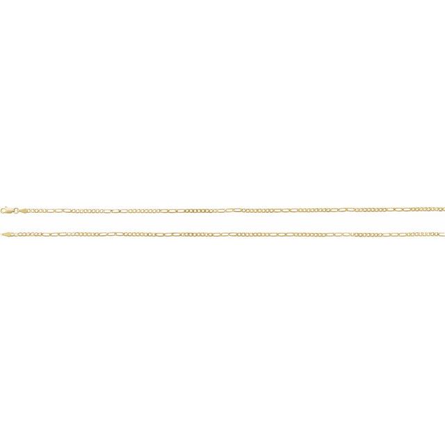 14K Yellow 2.5 mm Figaro 20" Chain