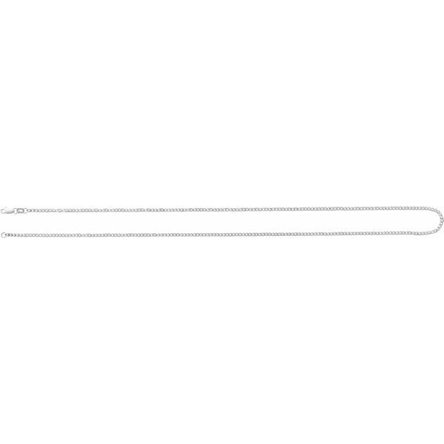 14K White 1.95 mm Curb 24" Chain
