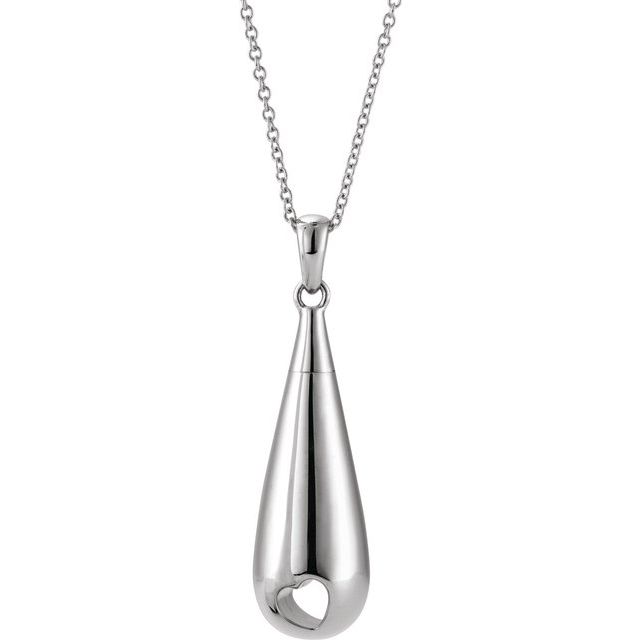 Sterling Silver Tear of Love Ash Holder 18" Necklace