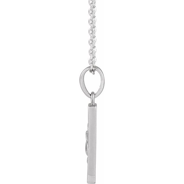 14K White Holy Spirit & Dove 16-18" Necklace