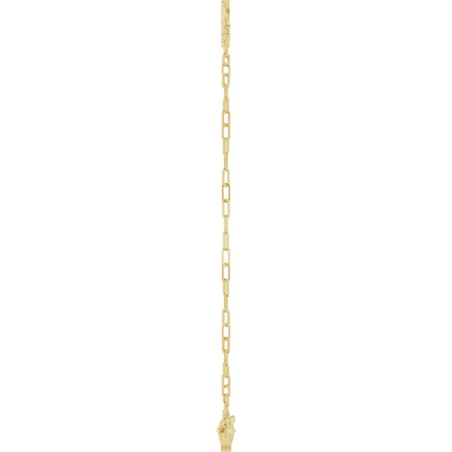 14K Yellow Sideways Cross 7" Bracelet