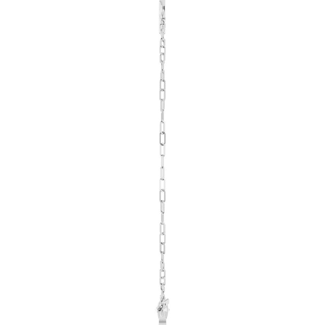 Sterling Silver Sideways Cross 7" Bracelet