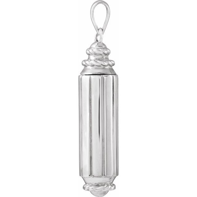 Sterling Silver Cylinder Ash Holder Pendant