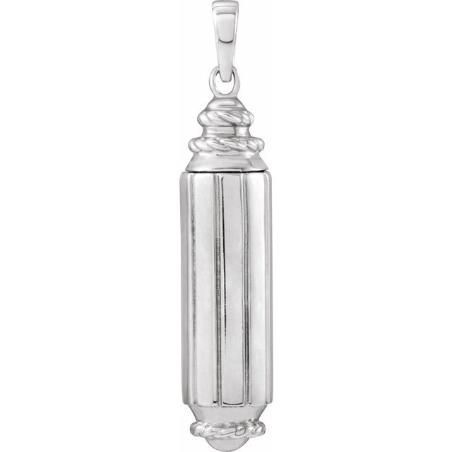 Sterling Silver Cylinder Ash Holder Pendant