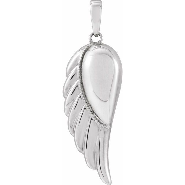 Sterling Silver Angel Wing Ash Holder Pendant