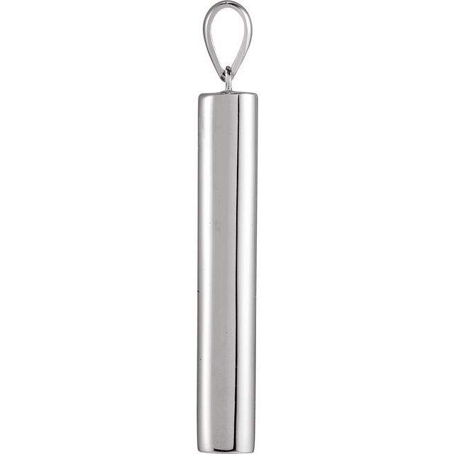 Sterling Silver Ash Holder Cylinder Bar Pendant