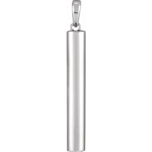 Sterling Silver Ash Holder Cylinder Bar Pendant