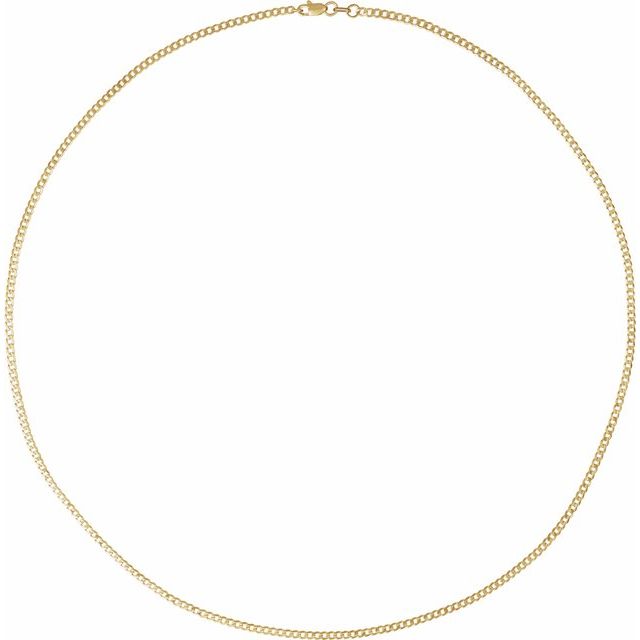 14K Yellow 1.95 mm Curb 24" Chain
