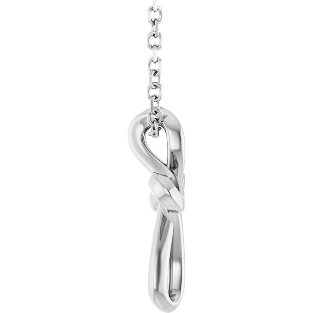 14K White Freeform Cross 16-18" Necklace