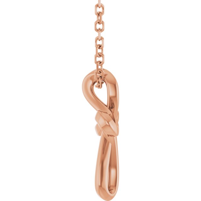 14K Rose Freeform Cross 16-18" Necklace