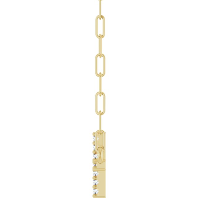 14K Yellow .06 CTW Natural Diamond Sideways Cross 18" Necklace