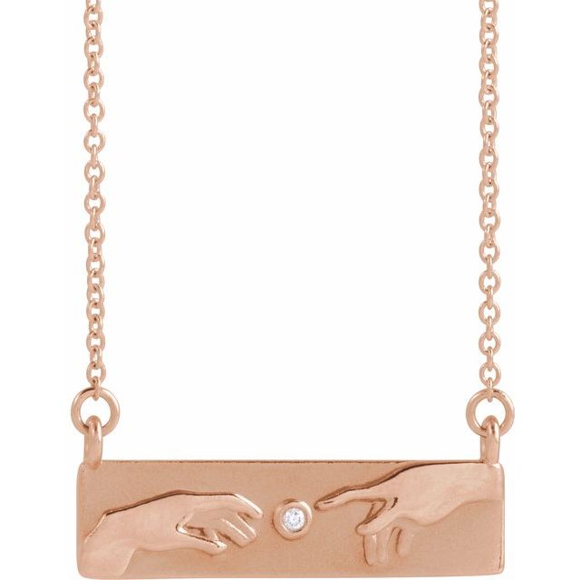 14K Rose .0075 CTW Natural Diamond Creation of Adam 18" Necklace