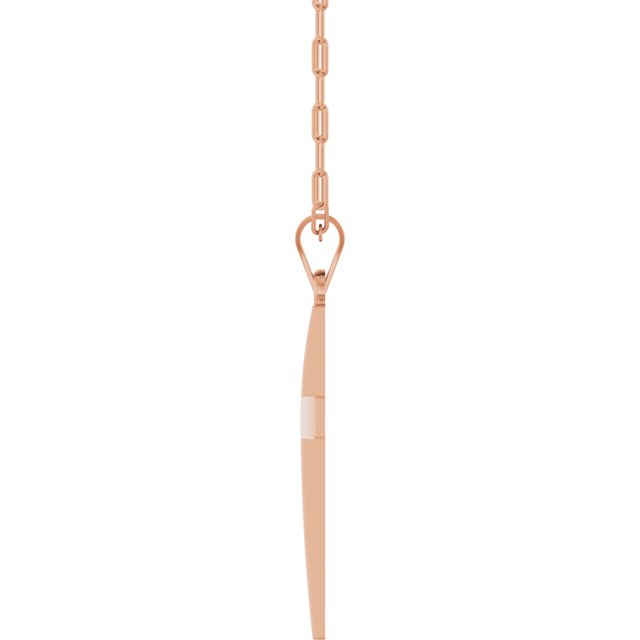 14K Rose Cross & Paperclip-Style Chain 18" Necklace