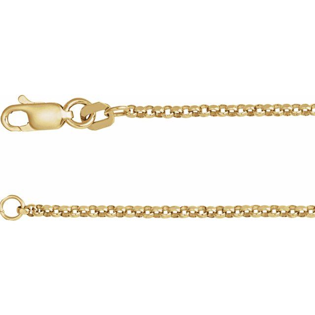14K Yellow 1.65 mm Rolo 24" Chain