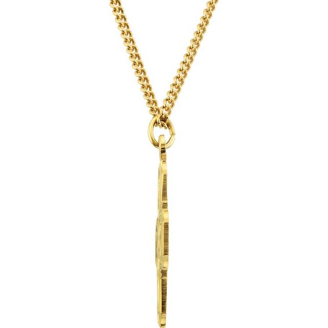24K Yellow Gold-Plated Sterling Silver Four-Way Cross 24" Necklace