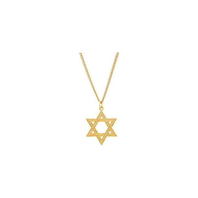 24K Yellow Gold-Plated Sterling Silver 32.8x25.9 mm Star of David Necklace