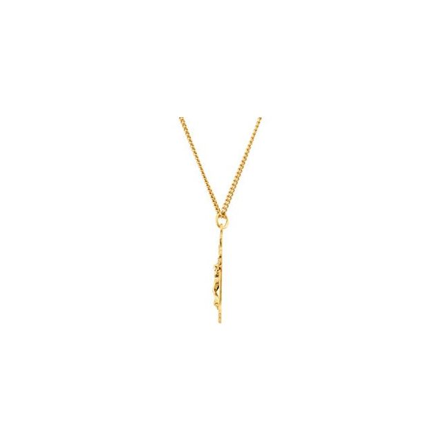 24K Yellow Gold-Plated 36.7x22.3 mm Crucifix 24" Necklace