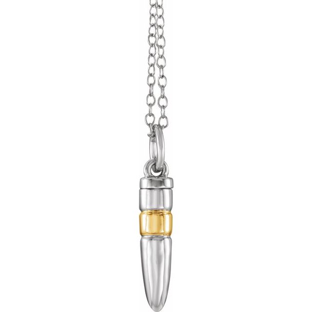 Sterling Silver 14K Yellow Gold-Plated Bullet Ash Holder 18" Necklace