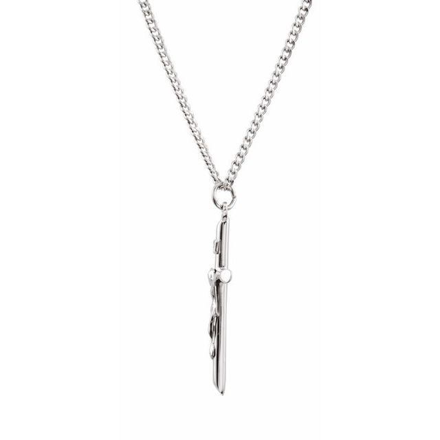 Sterling Silver Crucifix 24" Necklace