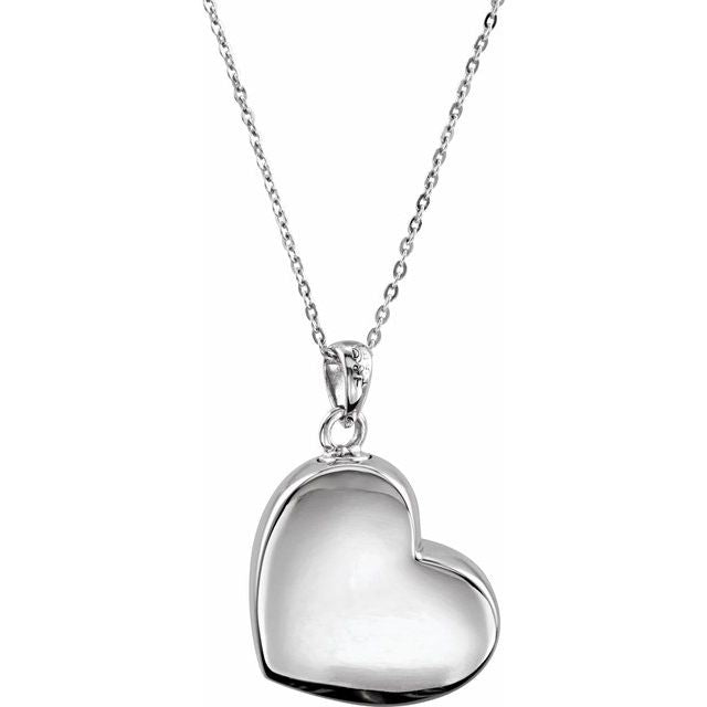 Sterling Silver 1.5 mm Round Blue Cubic Zirconia Ash Holder 18" Necklace
