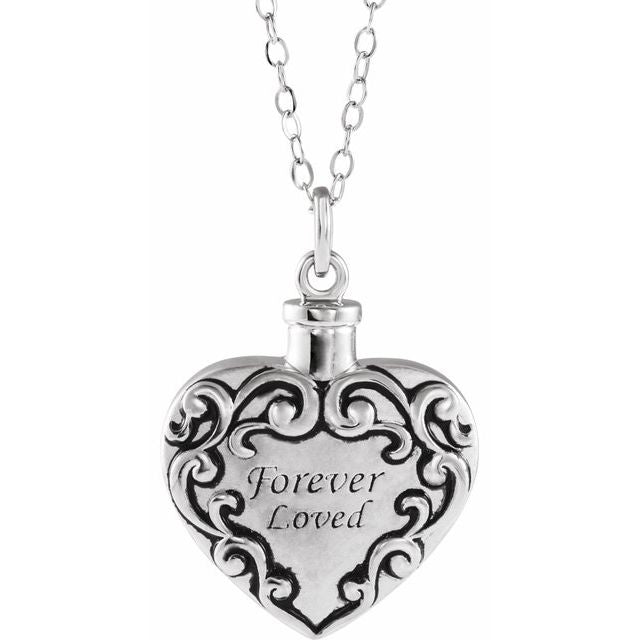 Sterling Silver Forever Loved Ash Holder 18" Necklace