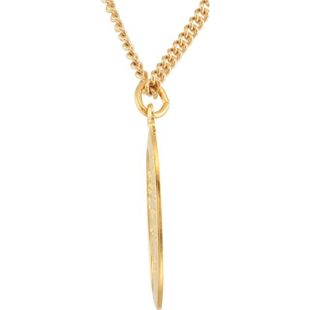 24K Yellow Gold-Plated Sterling Silver 29x19 mm St. Christopher Medal 24" Necklace