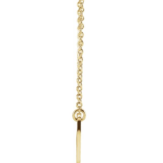 14K Yellow .02 CTW Natural Diamond Heart & Cross 16-18" Necklace