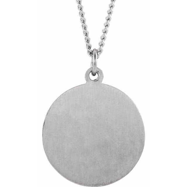 Sterling Silver 18 mm Confirmation Medal with Cross 18" Necklace
