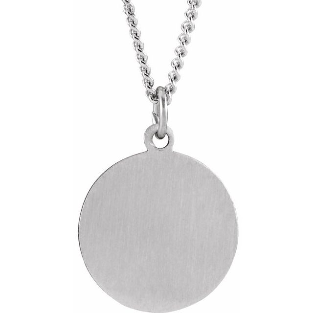 Sterling Silver 12 mm Confirmation Medal with Cross 18" Necklace