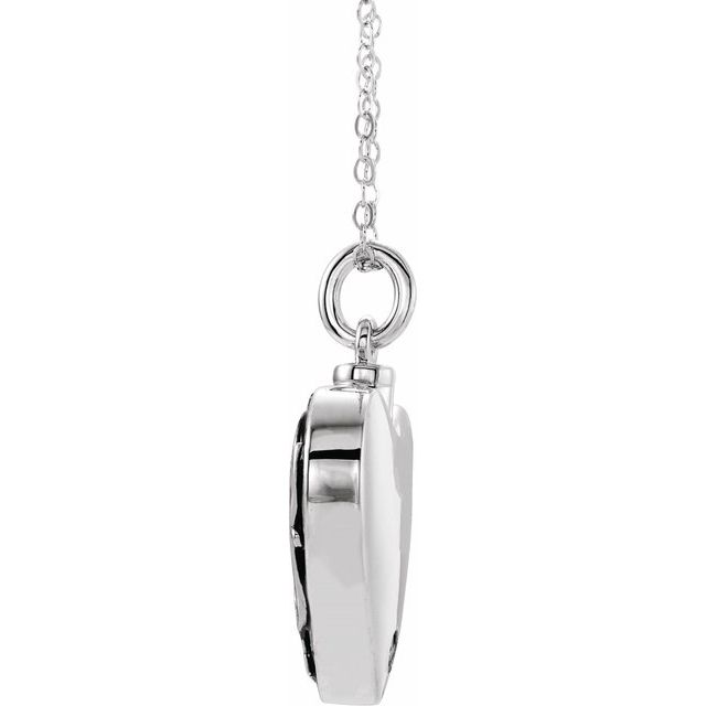 Sterling Silver "Dad" Heart Ash Holder 18" Necklace