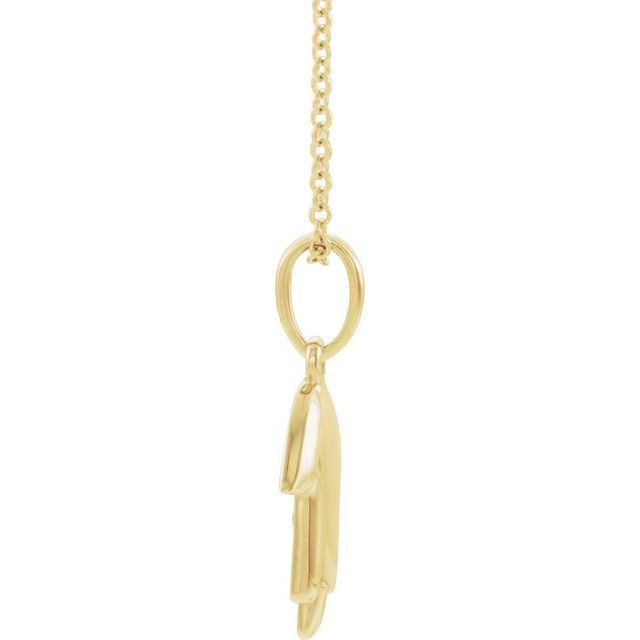 14K Yellow Hamsa 16-18" Necklace