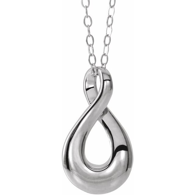 Sterling Silver Infinity-Inspired Ash Holder 18" Necklace