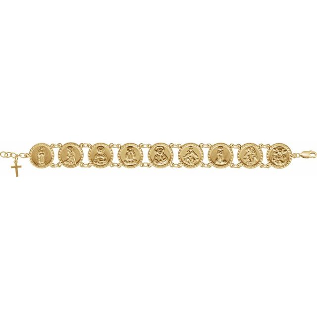 10K Yellow Traditional Saints 7 1/2" Bracelet™
