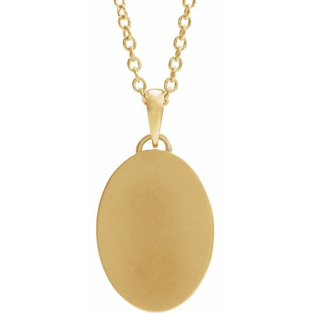 14K Yellow Oval Cross Medal 20" Necklace