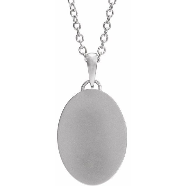 Sterling Silver Oval Cross Medal 20" Necklace