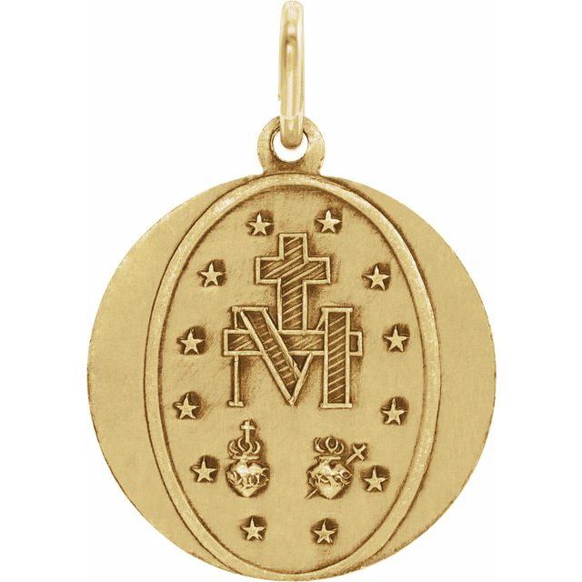 14K Yellow 18 mm Miraculous Medal