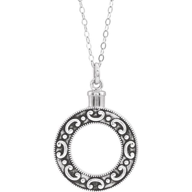 Sterling Silver Celebration of Life Ash Holder 18" Necklace