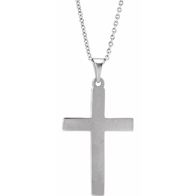 Sterling Silver Cross 18" Necklace