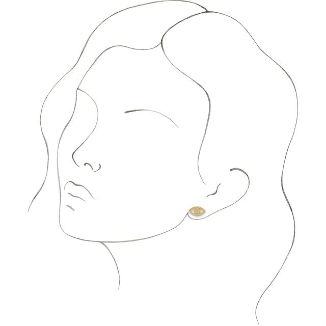 14K Yellow Evil Eye Earrings