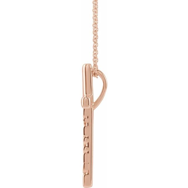 14K Rose Blessed Cross 16-18" Necklace