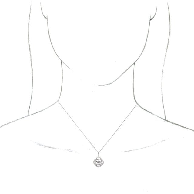 Platinum 1/8 CTW Natural Diamond Five-Fold Celtic-Inspired 16-18" Necklace
