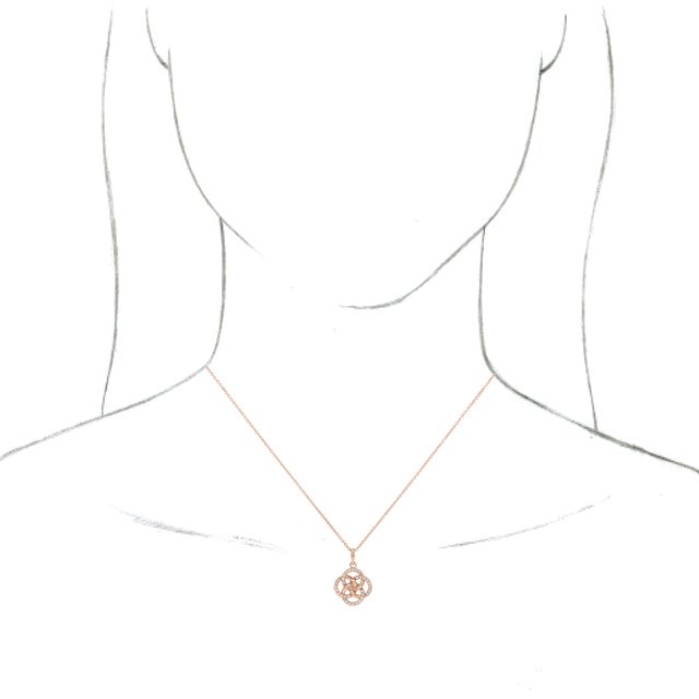 14K Rose 1/8 CTW Natural Diamond Five-Fold Celtic-Inspired 16-18" Necklace