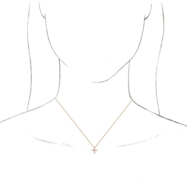14K Rose 1/6 CTW Natural Diamond Cross 18" Necklace