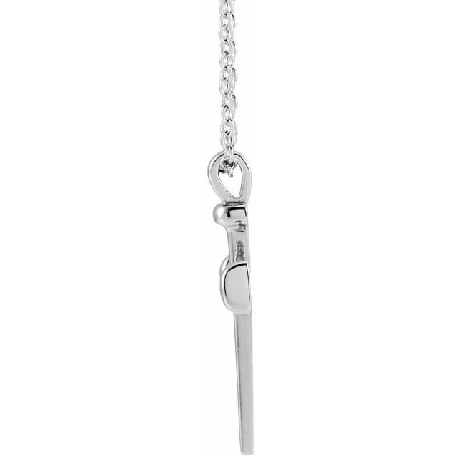 Platinum Nail Cross 18" Necklace